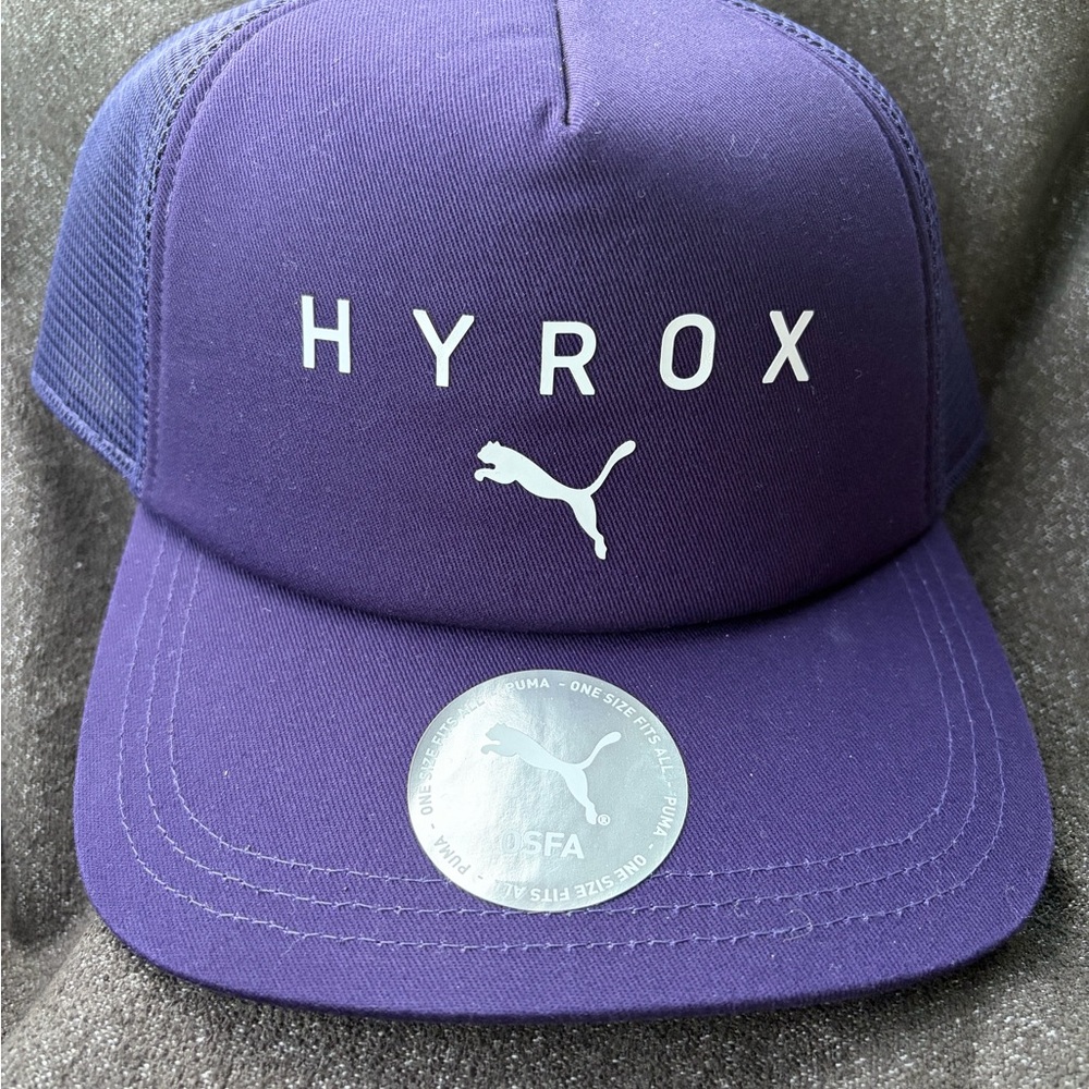 Puma HYROX Trucker Hat. Deep purple.